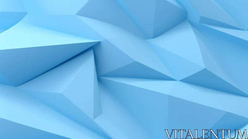 AI ART Blue Polygonal Surface Abstract 3D Rendering