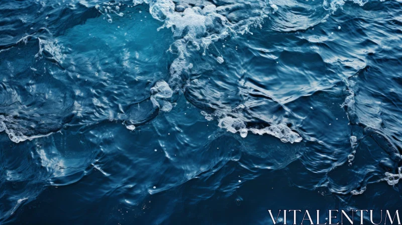 AI ART Deep Blue Ocean Surface with Waves