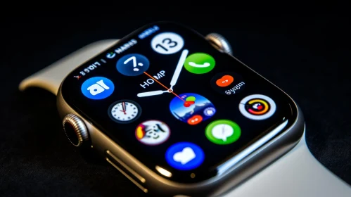 Modern Apple Watch with White Band - Tech Style
