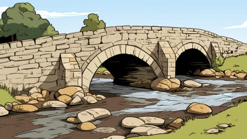 Stone Bridge Over River - Architectural Marvel
