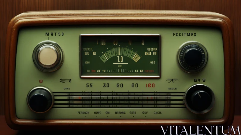 Vintage Wooden Retro-Styled Analog Radio AI Image
