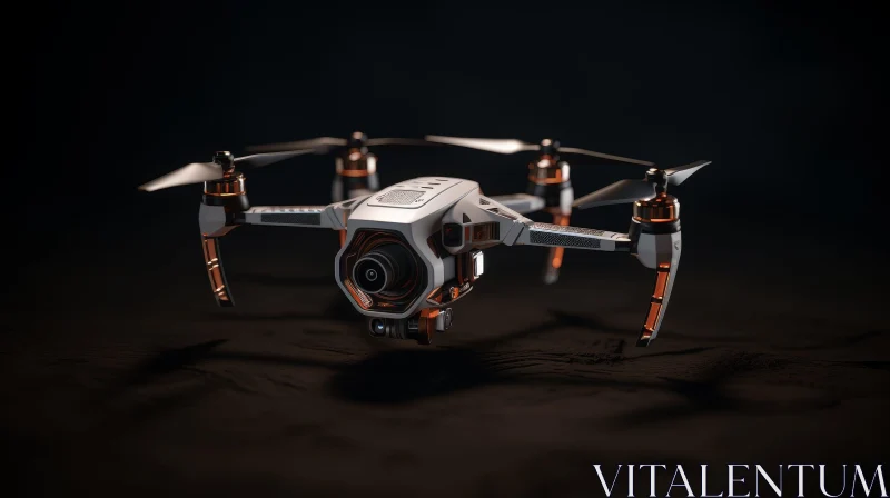 Futuristic Drone 3D Rendering in Dark Environment AI Image