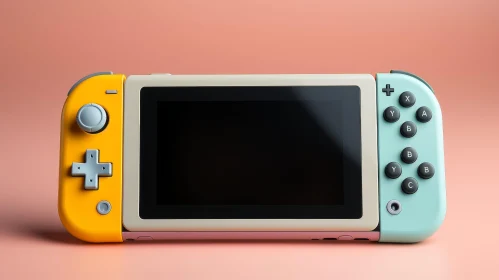 Handheld Video Game Console - White with Yellow and Blue Accents