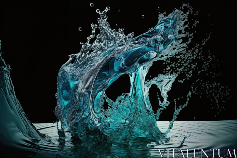 Captivating Blue and Green Water Splash Artwork AI Image