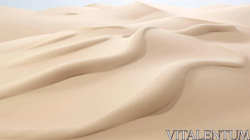 Golden Sand Dunes Desert Landscape AI Image