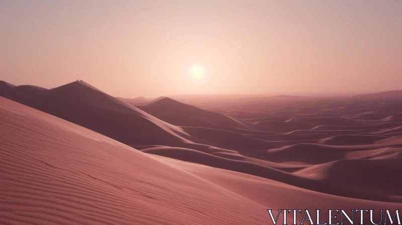 Golden Sand Dunes Landscape under Blue Sky AI Image