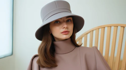 Stylish Woman Portrait with Hat