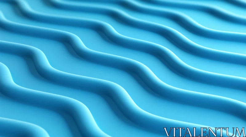 Blue Wavy Surface | Abstract Background AI Image