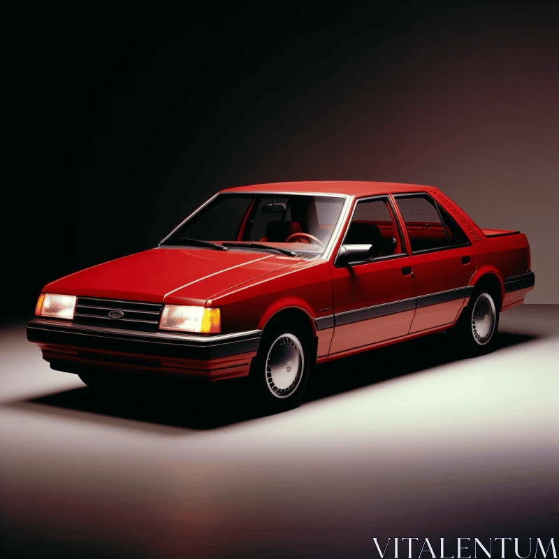 Captivating Red Model of Car in Vaporwave Style | Pixelated Beauty AI Image