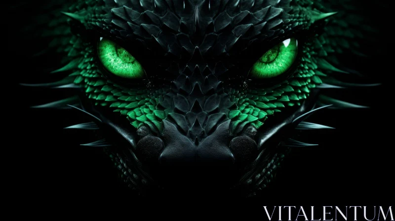 AI ART Dragon Digital Painting - Intense Gaze and Detailed Scales