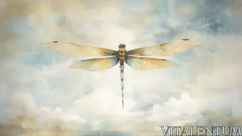 Dragonfly Painting - Ethereal Nature Art AI Image