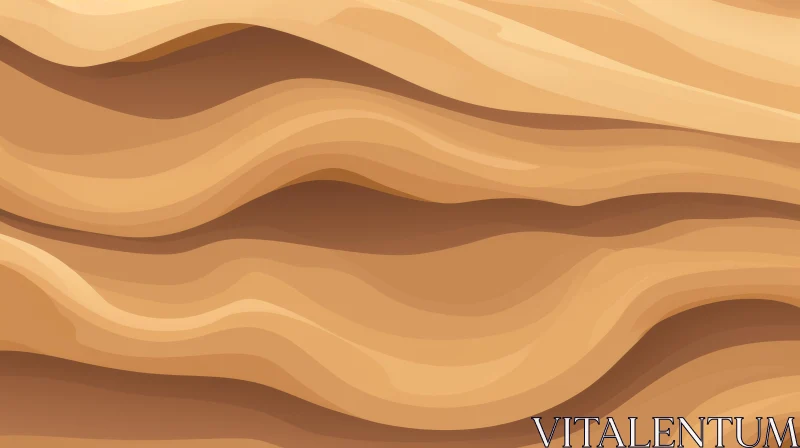 AI ART Sand Dune Cartoon Illustration | Blue Sky Background