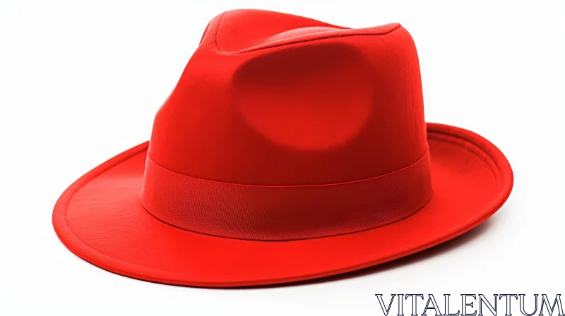 Stylish Red Fedora Hat - Fashion Accessory AI Image
