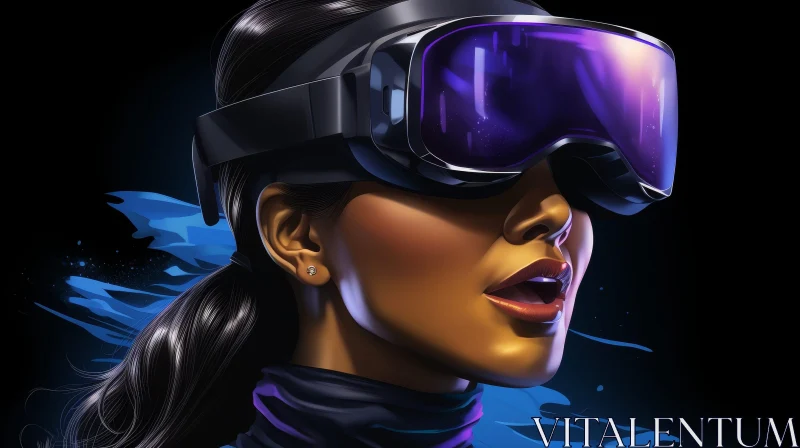 Virtual Reality Portrait of a Young Woman AI Image