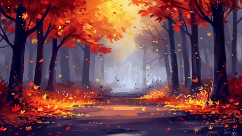 Enchanting Fall Forest Landscape