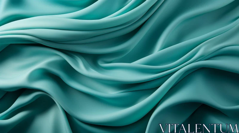 Luxurious Turquoise Silk Fabric Texture AI Image
