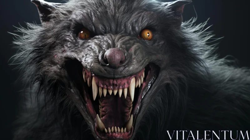 Menacing Werewolf Close-Up AI Image