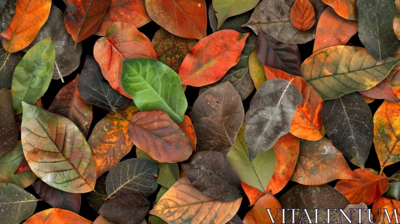 Autumn Leaves Pile - Nature's Colorful Display AI Image