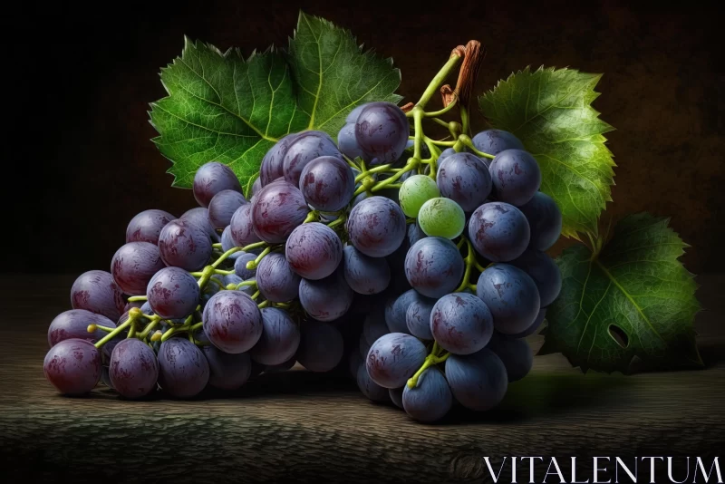 Captivating Photorealistic Grapes on Dark Background AI Image