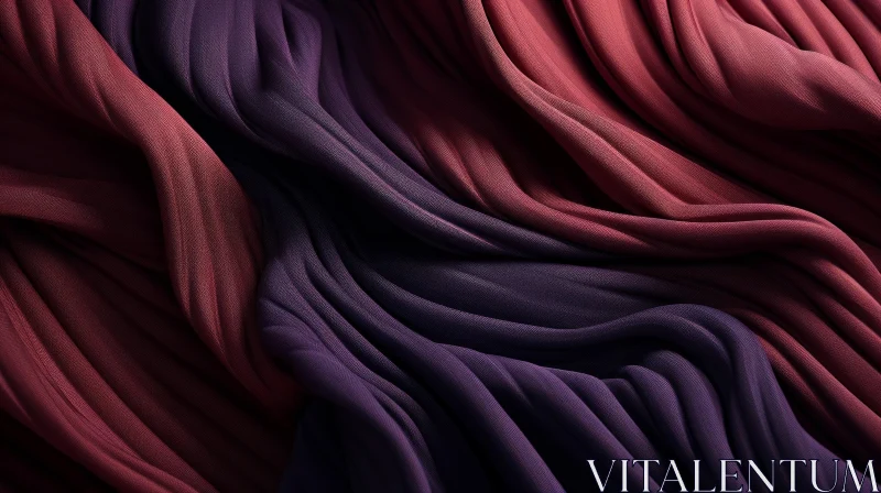 Close-up Purple and Red Fabric Texture AI Image