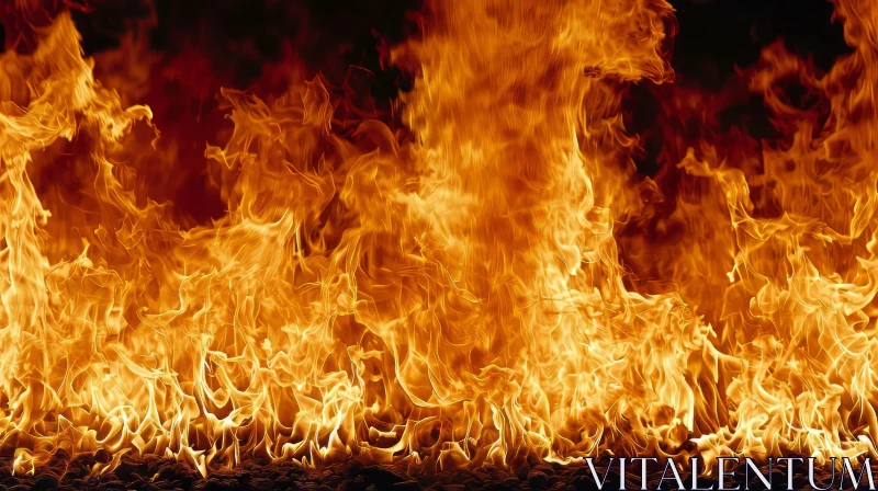 Intense Fire - Destructive Yellow and Orange Flames AI Image