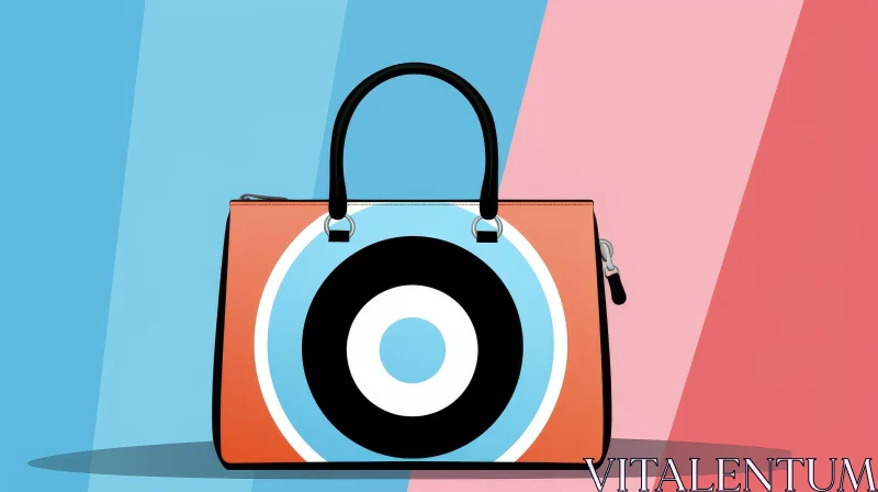 Stylish Orange Handbag Illustration AI Image