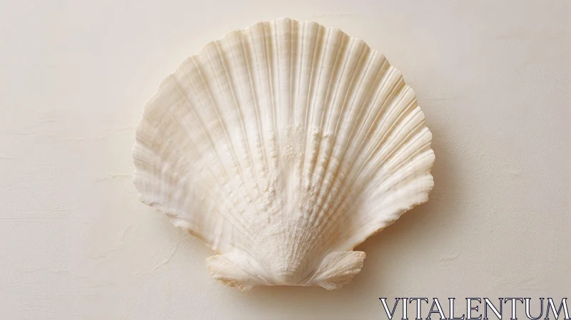 White Seashell Texture on Beige Background AI Image