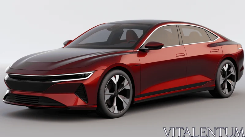 2020 Volvo Sedan - Captivating Red Render in Daz3d Style AI Image