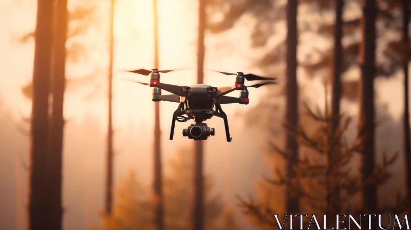 Aerial Drone Photography in Lush Forest Setting AI Image