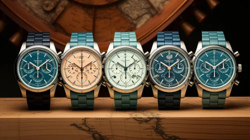 Luxury Watches Collection - Exquisite Timepieces on Wooden Display