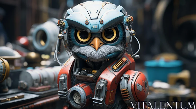 AI ART Steampunk Owl 3D Rendering