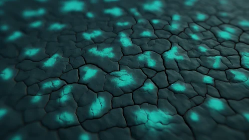 Teal Glowing Cracked Surface - Textures