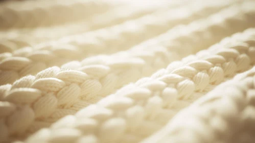 Cozy White Cable-Knit Sweater Texture
