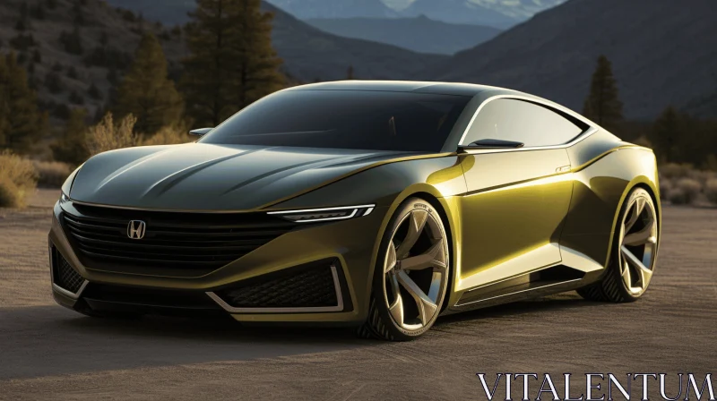 Explore the Futuristic 2020 Honda Electric Sports Car in a Dark Desert Landscape AI Image
