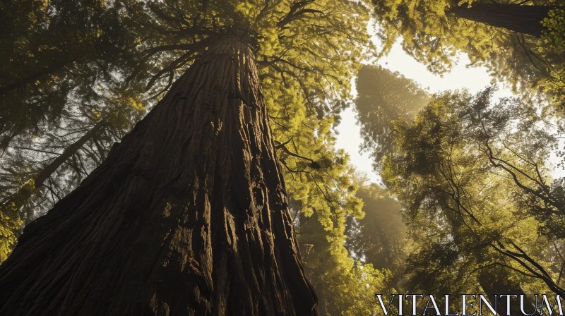 Majestic Redwood Tree in Forest AI Image