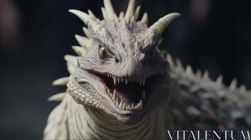 AI ART Realistic Dragon Head 3D Rendering