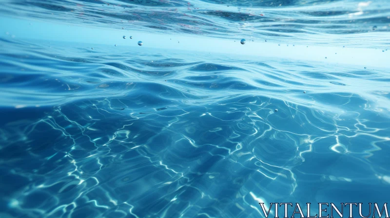 Serene Underwater Scene with Sun Rays and Caustics AI Image