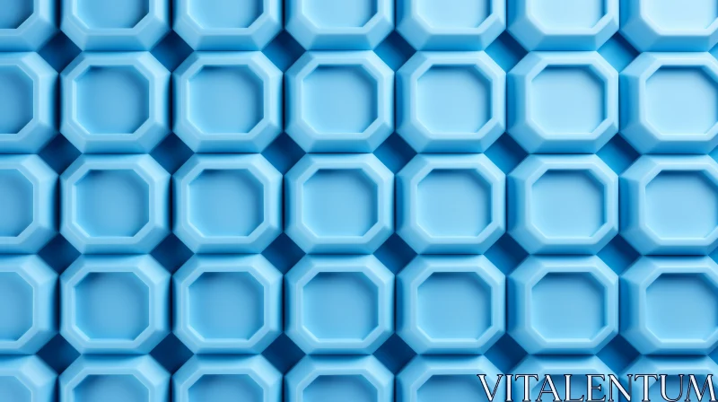 Blue Octagon Geometric 3D Pattern Design AI Image