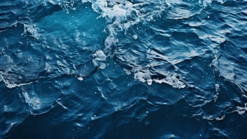 Deep Blue Ocean Surface with Waves