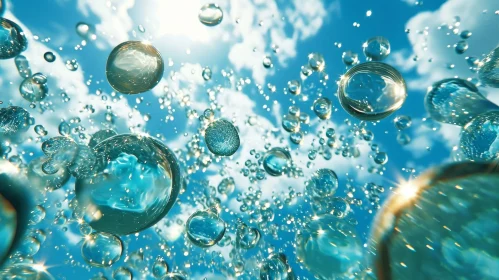 Enchanting Bubbles in Blue Water