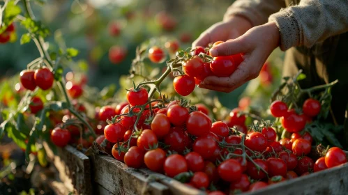 Ripe Tomato Harvesting Scene