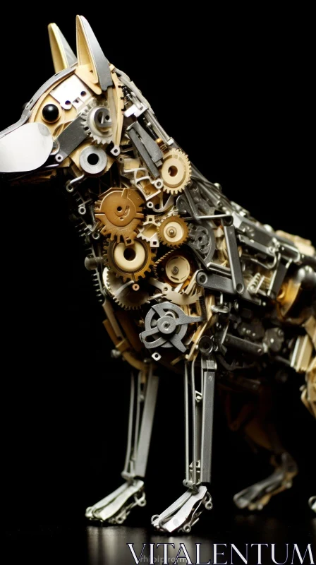 AI ART Steampunk Dog | Mechanical Digital Artwork