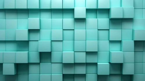 Turquoise Cube Background | 3D Rendering