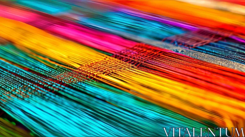 Colorful Textile Texture Close-Up AI Image