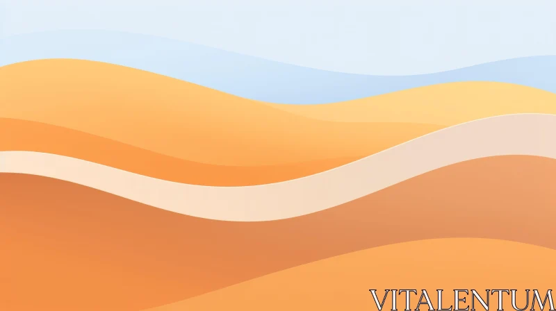 AI ART Desert Landscape Vector Illustration