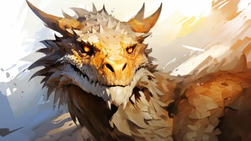 Majestic Dragon Head - Digital Fantasy Artwork