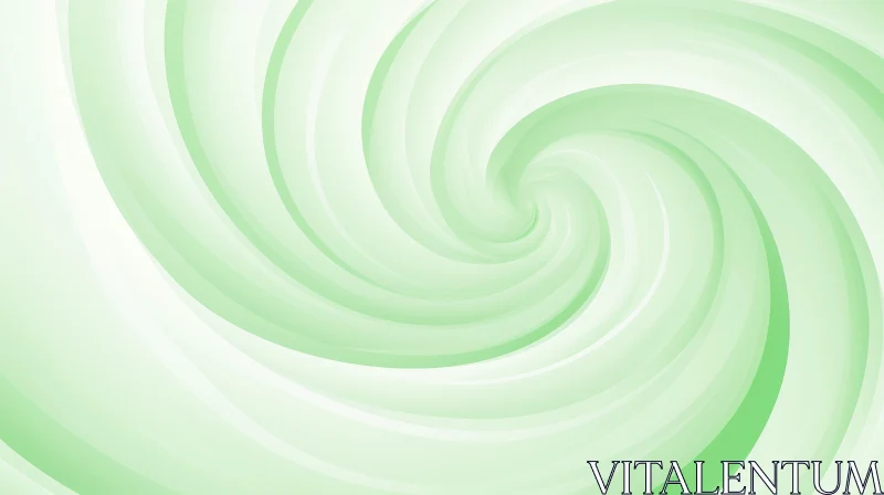 Tranquil Green and White Spiral - Serene Background Image AI Image