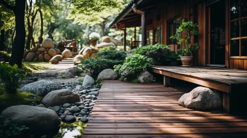 Tranquil Japanese Garden Walkway