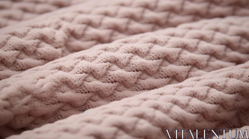 Pink Knitted Fabric Texture Close-Up AI Image