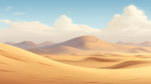 Tranquil Desert Landscape with Sand Dunes and Blue Sky